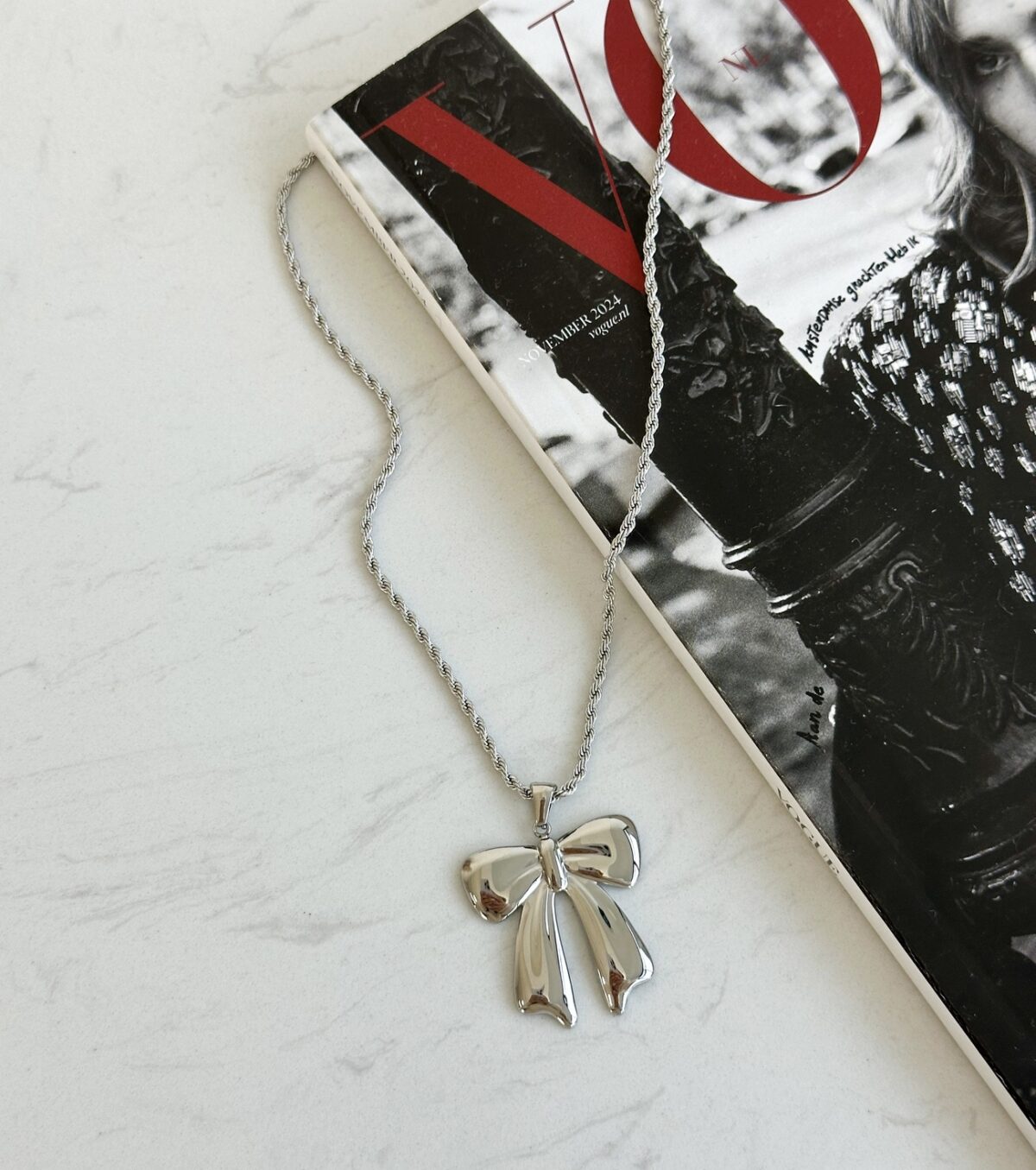 Ketting Bow Joanne K053 Zilver