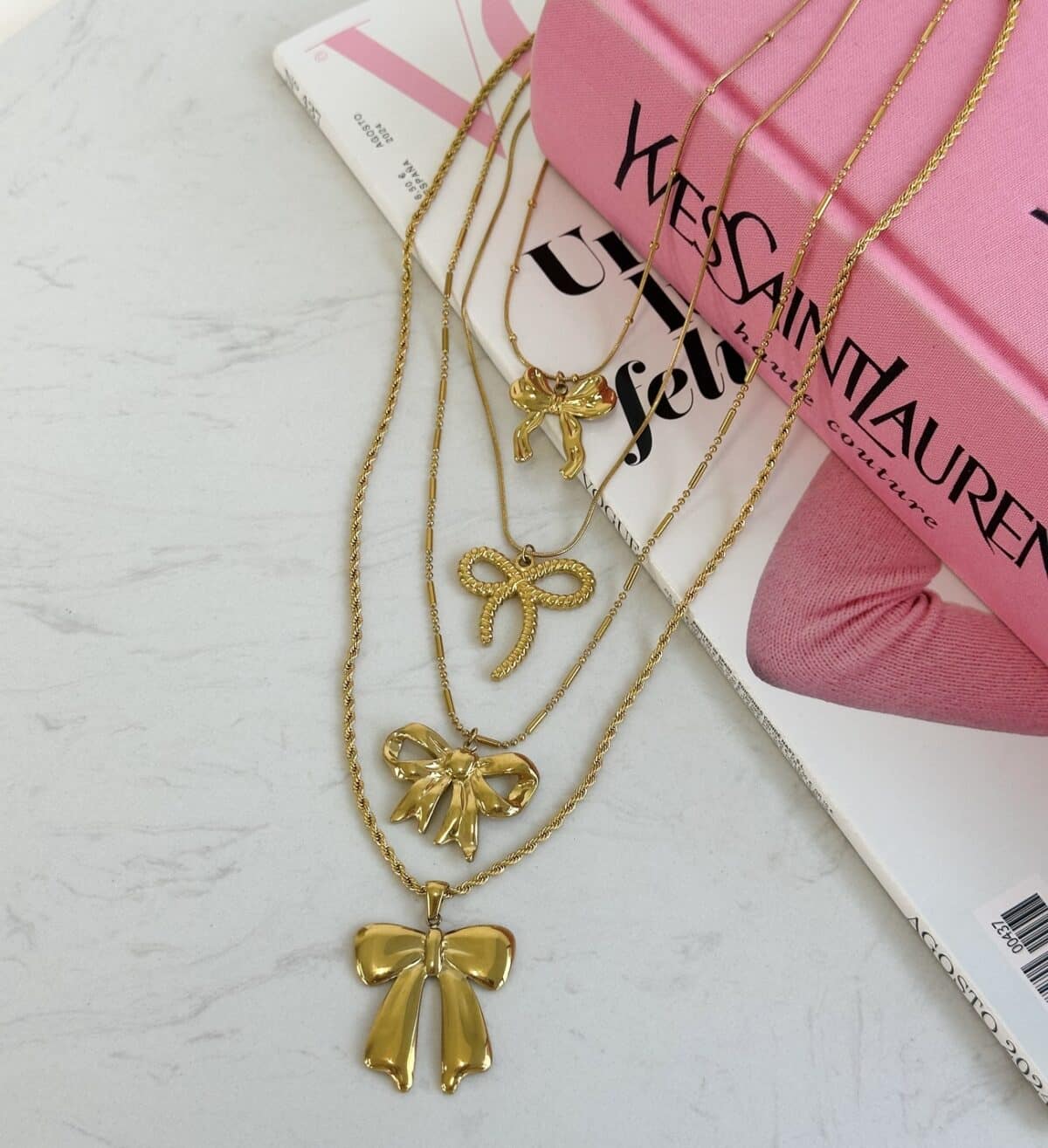 Ketting Bow Joanne K053 Goud - Afbeelding 3