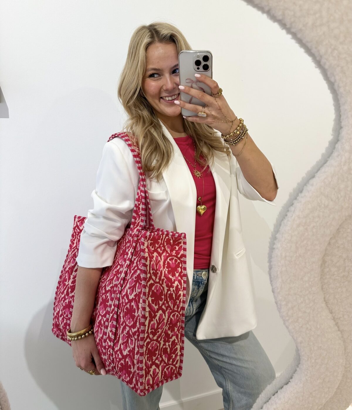 Shopper/Strandtas Lola Roze - Afbeelding 3