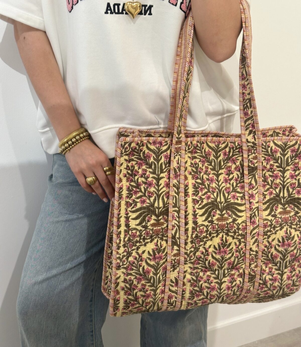 Shopper/Strandtas Vera Geel - Afbeelding 4