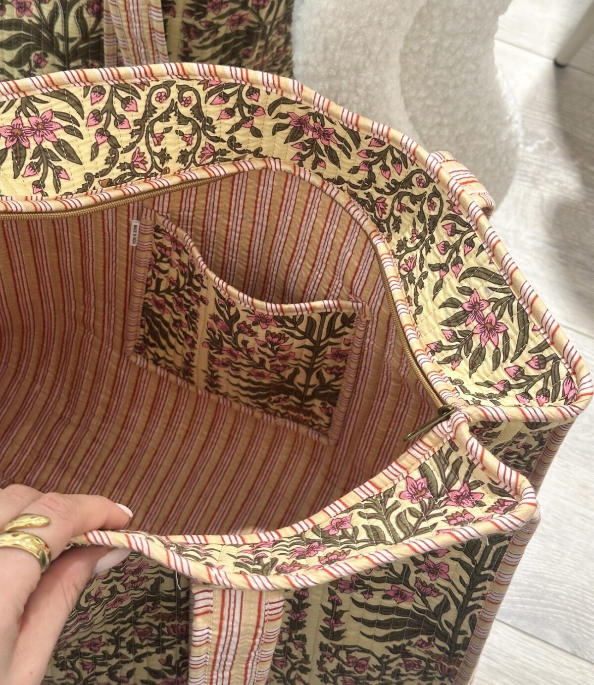 Shopper/Strandtas Vera Geel - Afbeelding 2