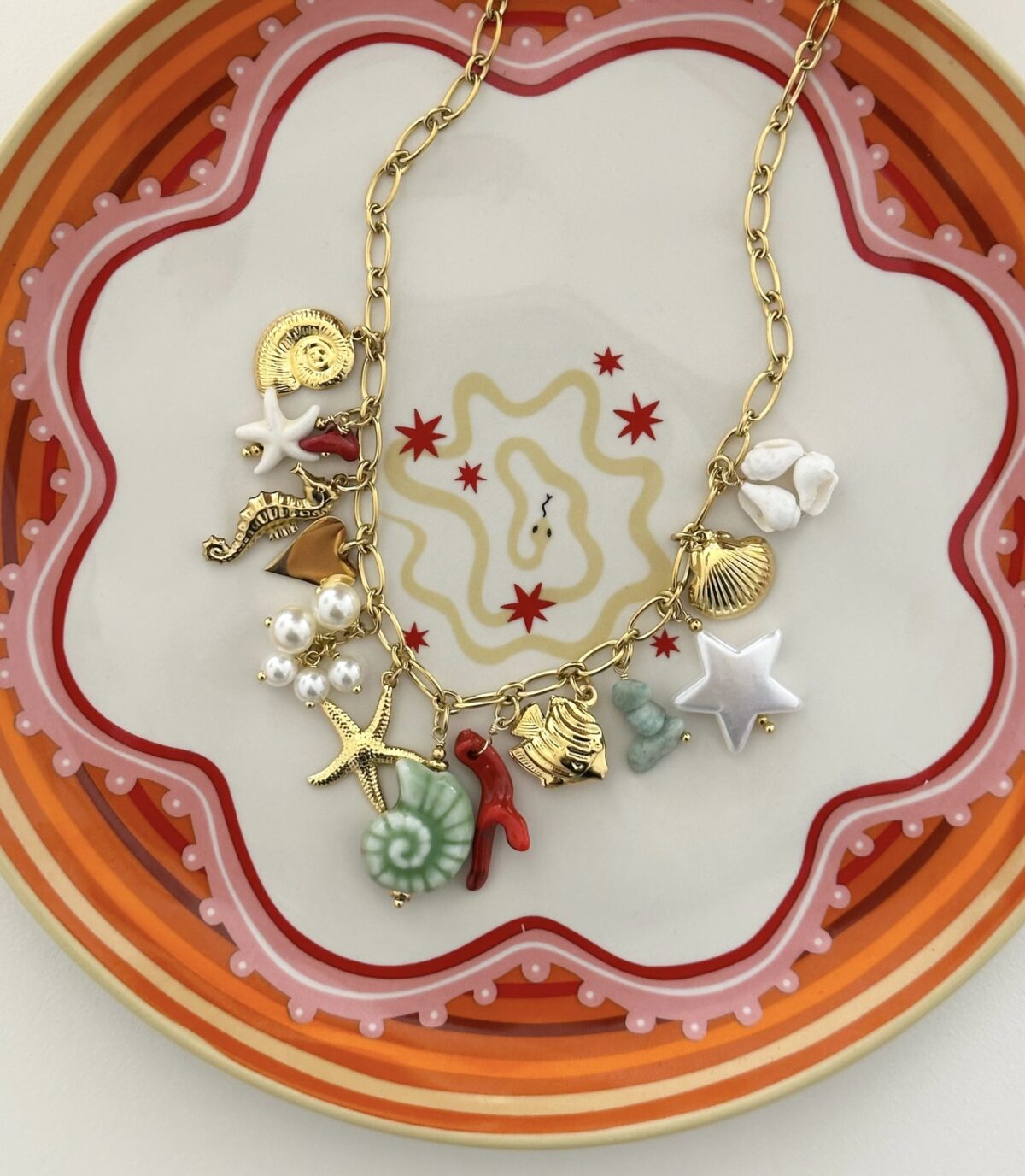 Ketting charms K101 Goud