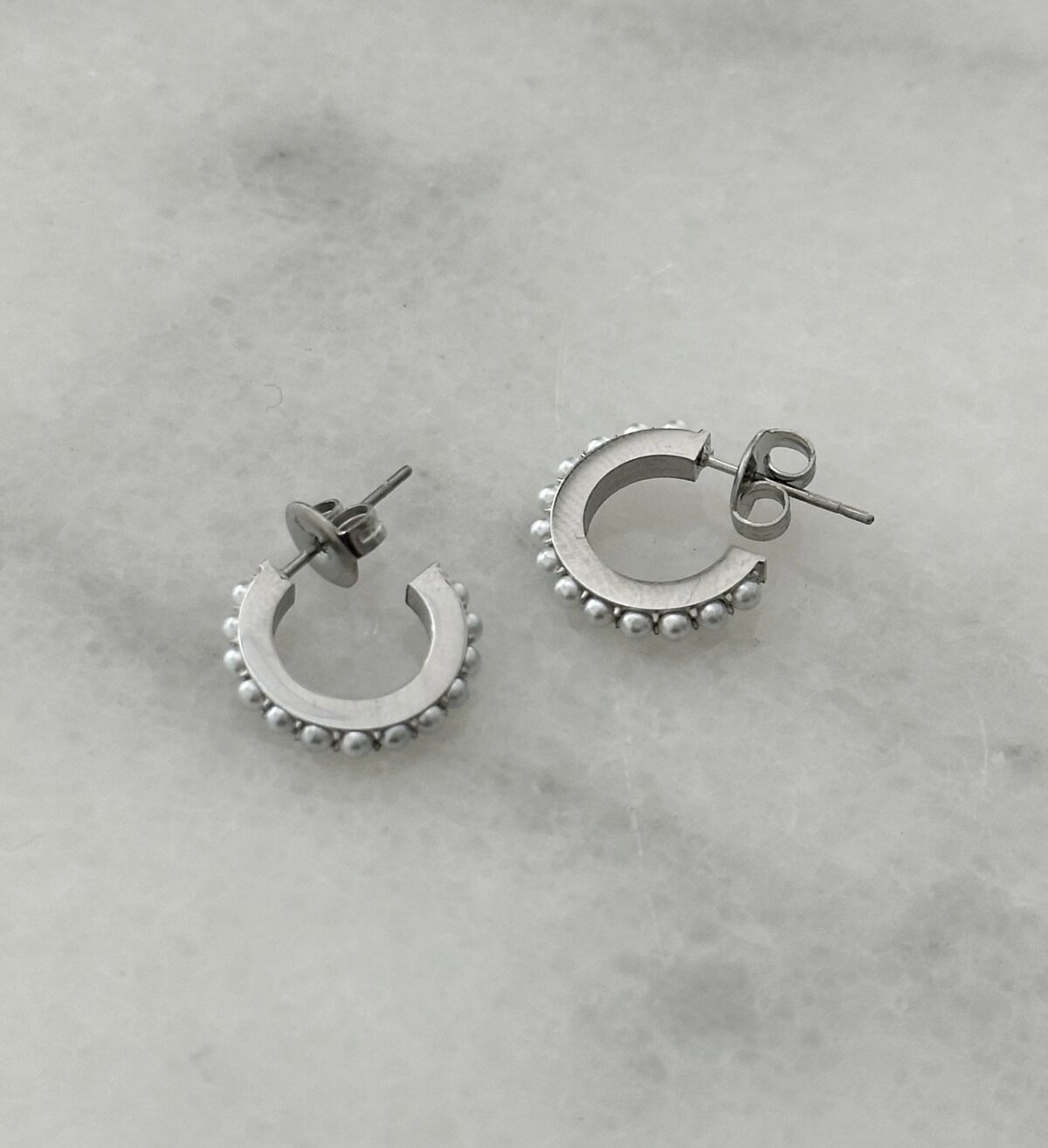 Hoops parels O215 Zilver