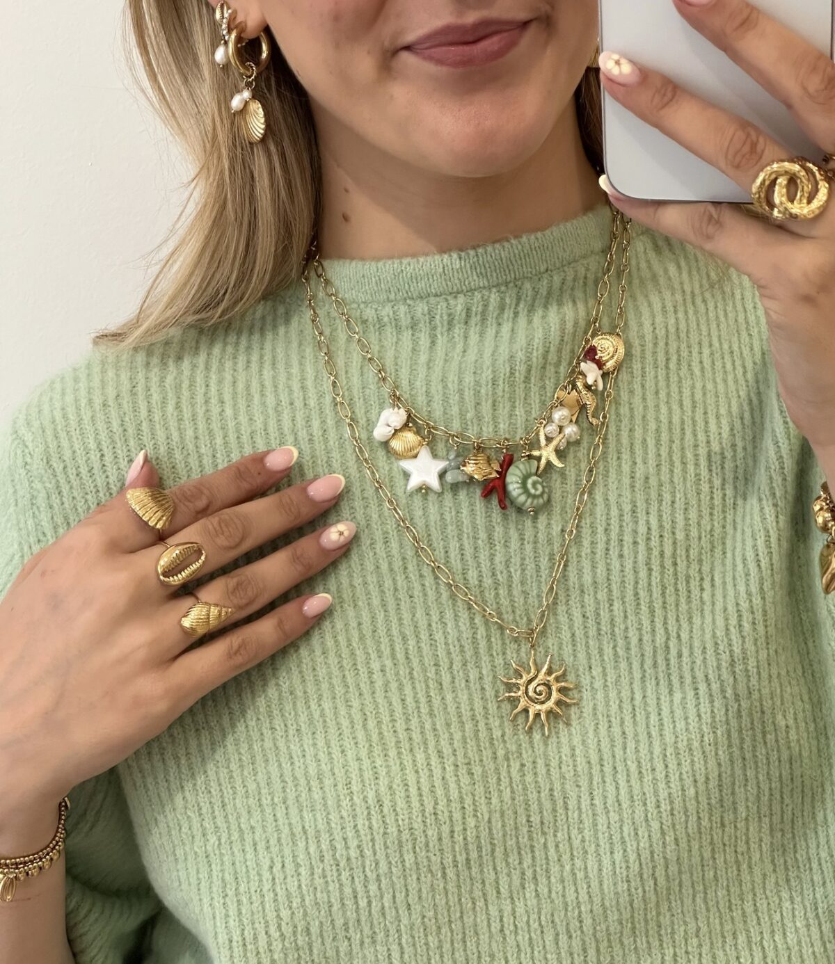 Ketting sun K104 Goud