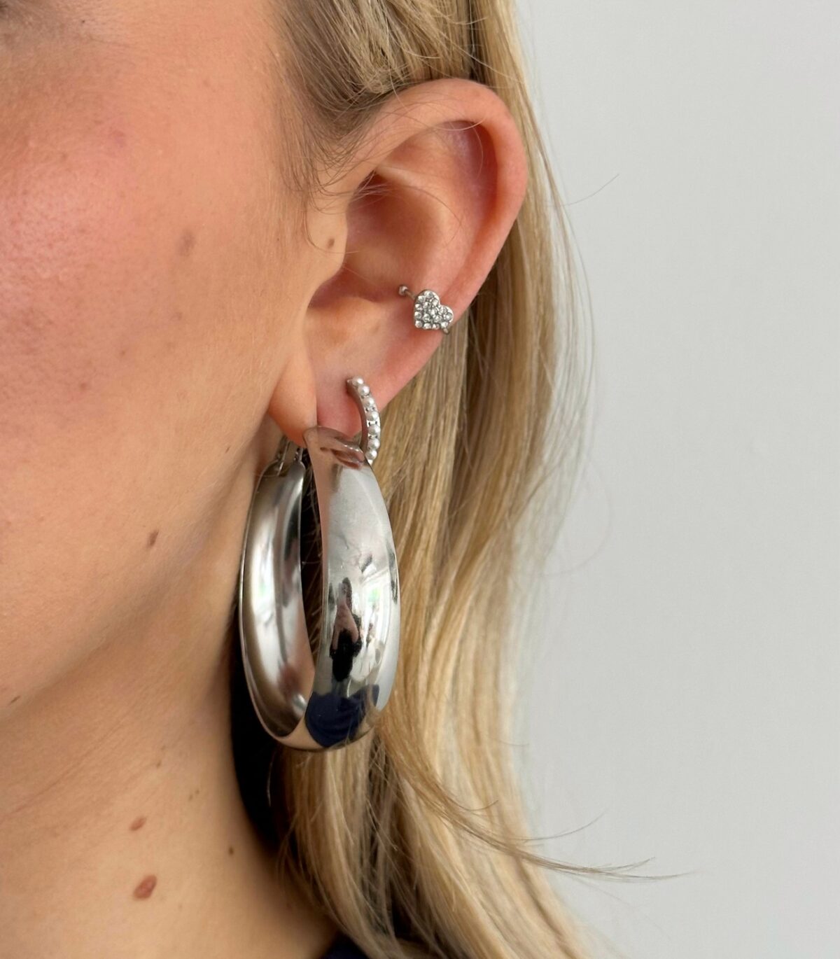 Big hoops O208 Zilver - Afbeelding 2