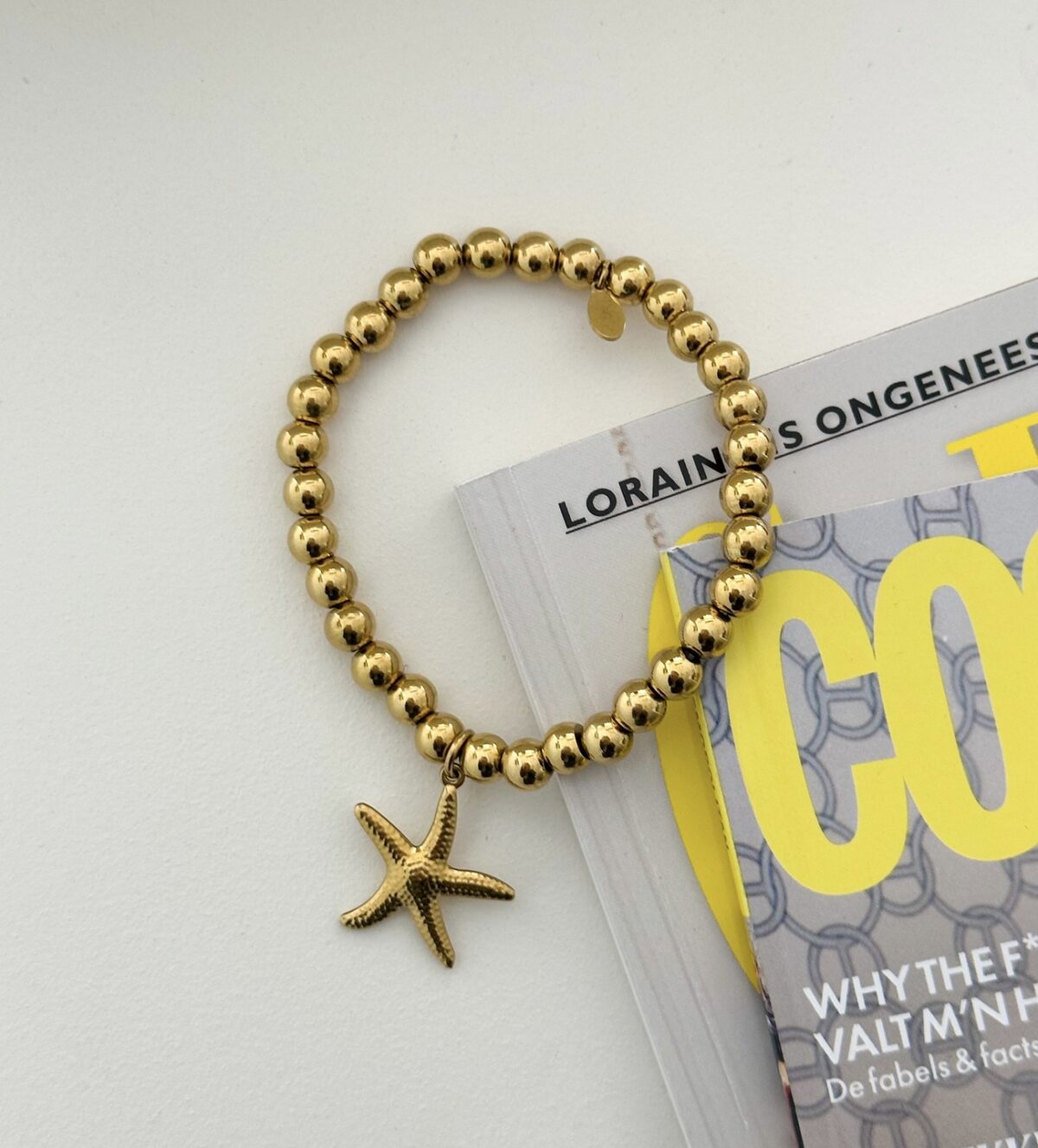 Armband zeester A057 Goud