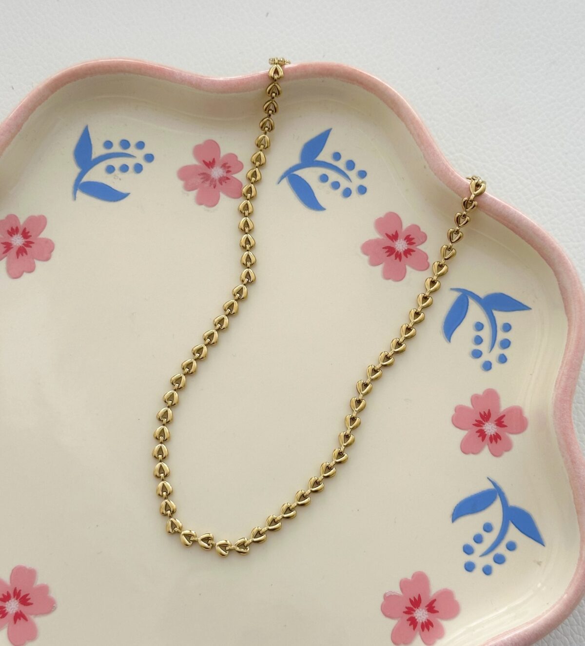 Choker hartjes K063 Goud