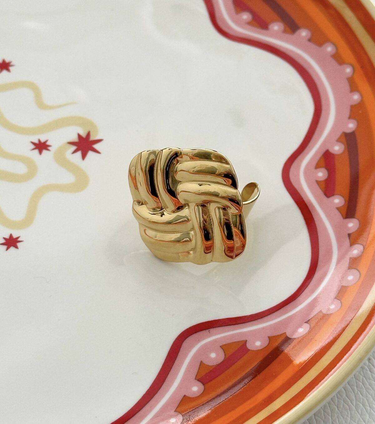 Ring Knoop R066 Goud - Afbeelding 2