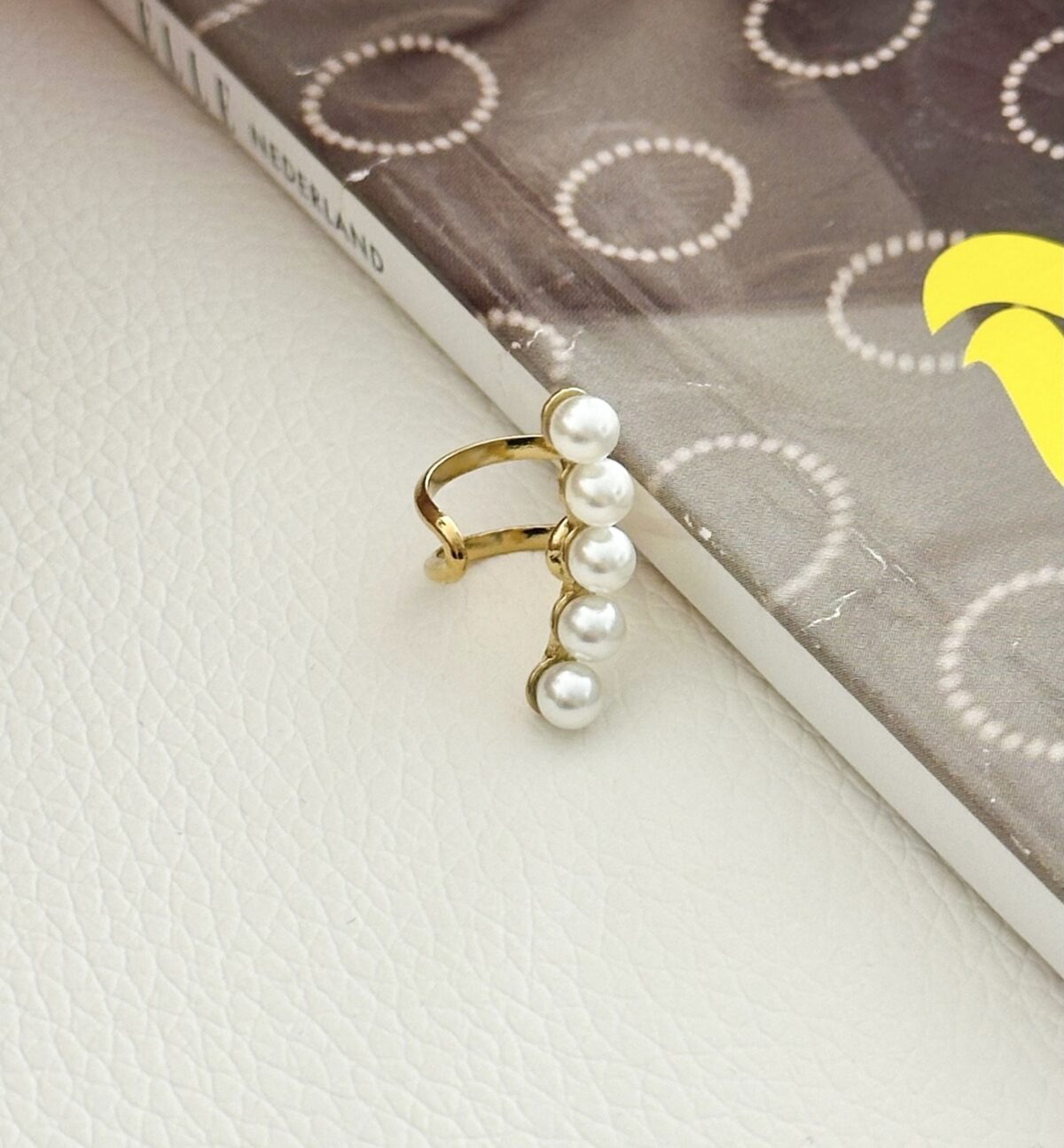 Earcuff parels O224 Goud - Afbeelding 3