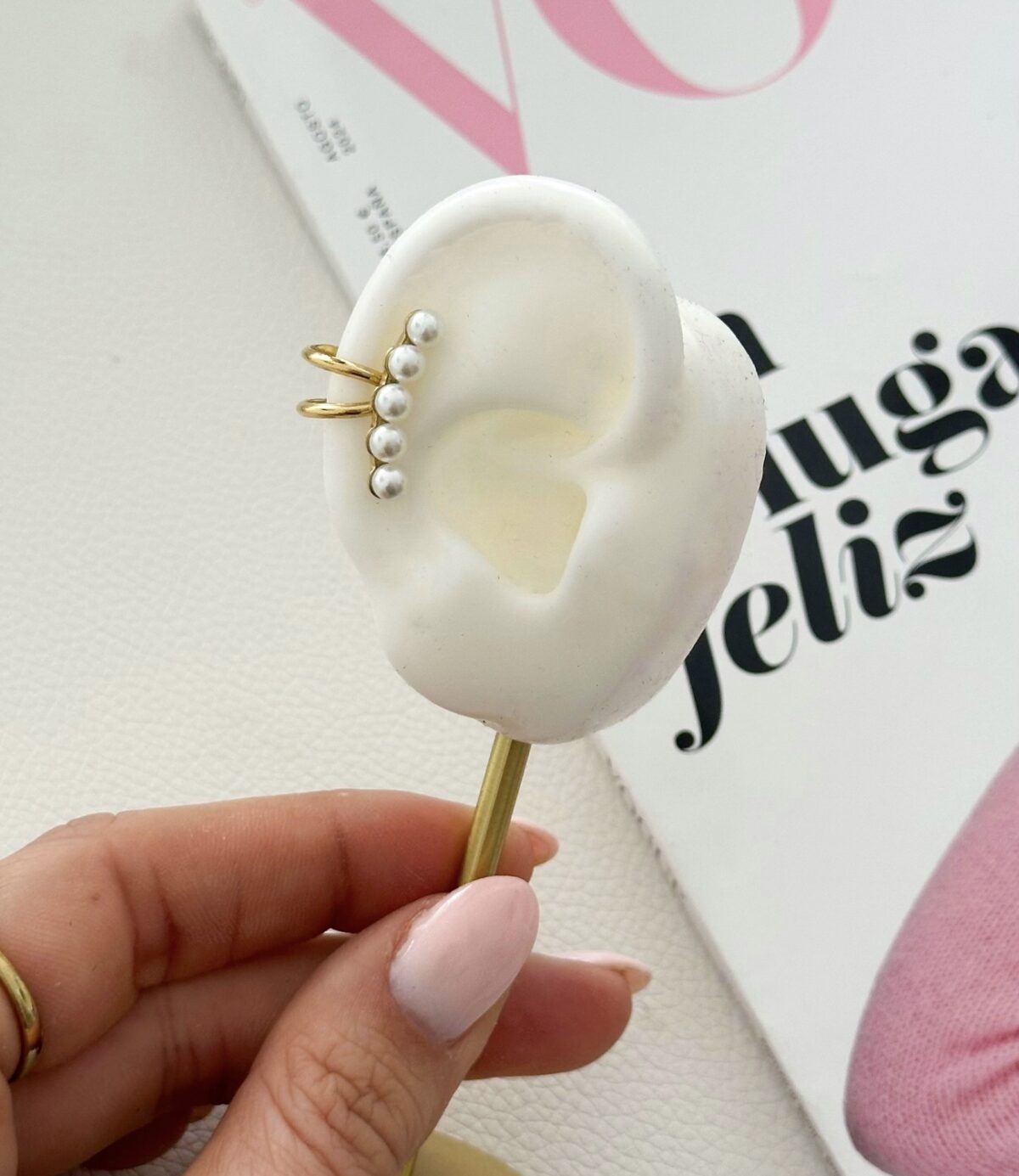 Earcuff parels O224 Goud - Afbeelding 2