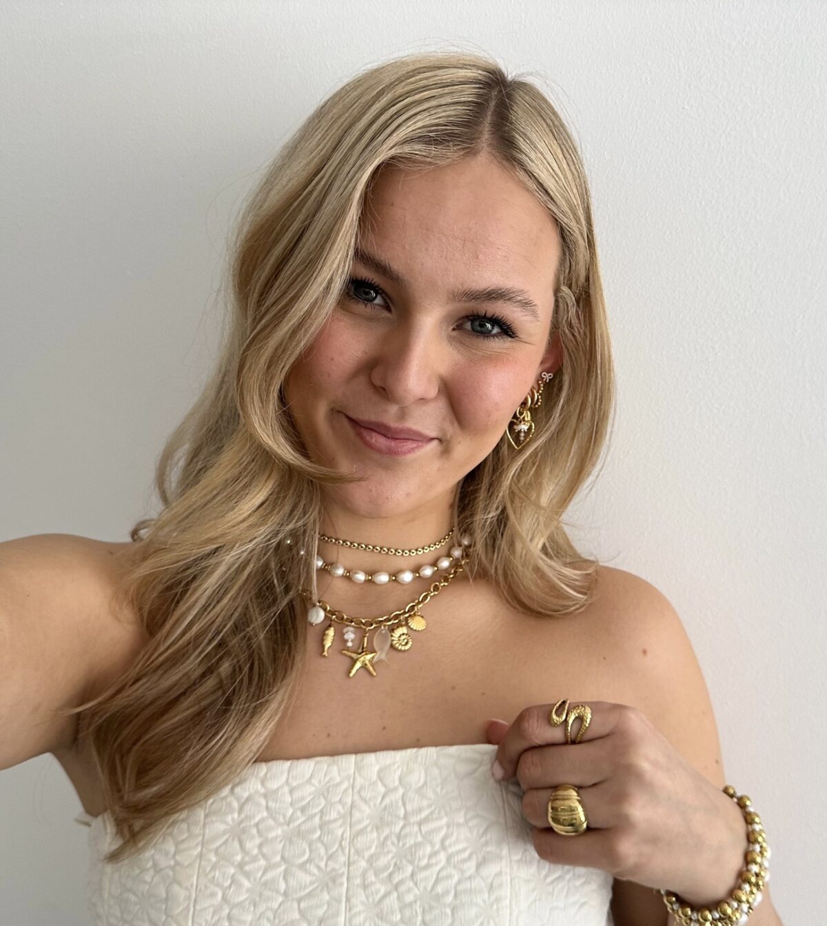 Choker hartjes K063 Goud - Afbeelding 2