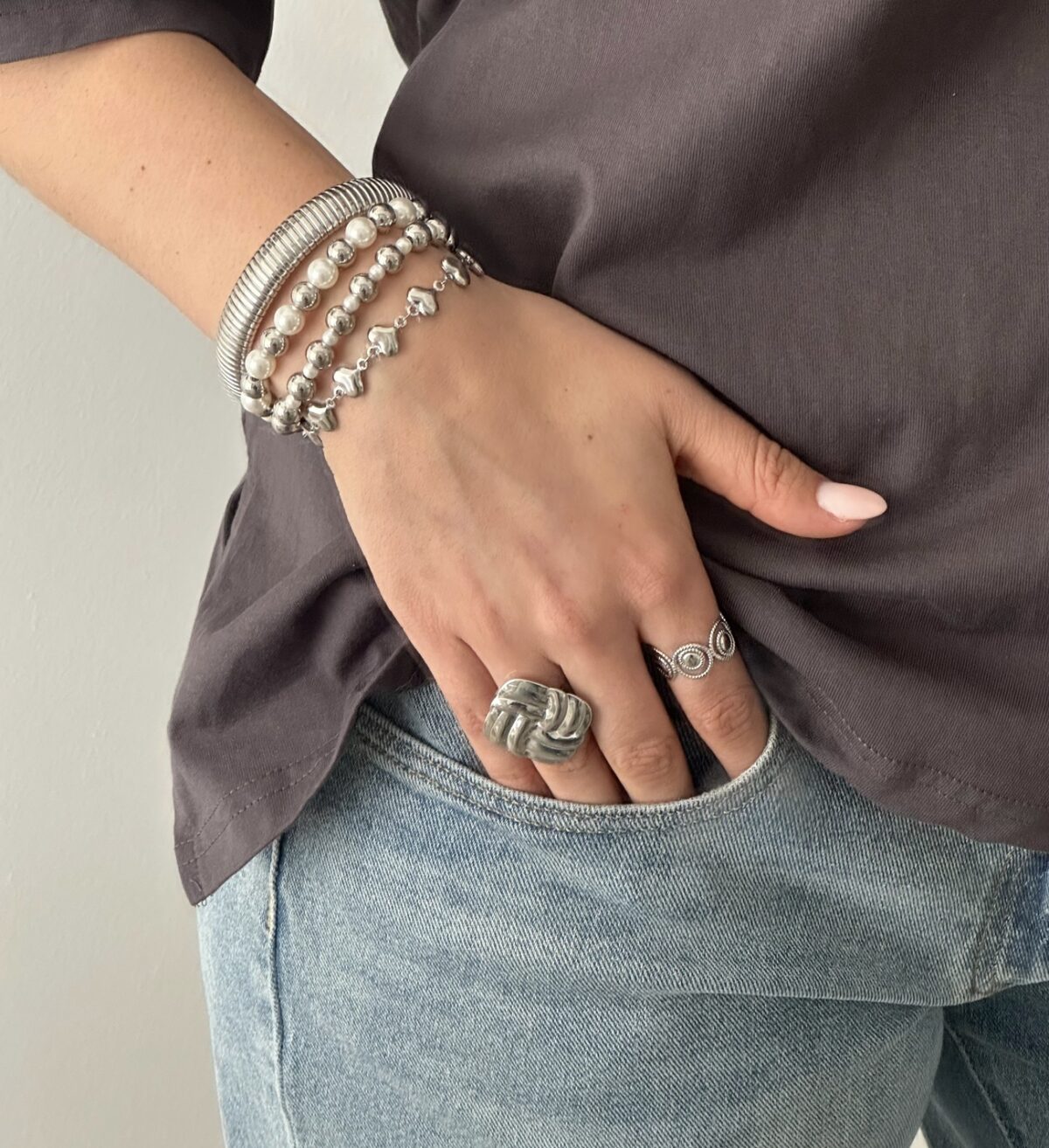 Ring Knoop R066 Zilver - Afbeelding 2