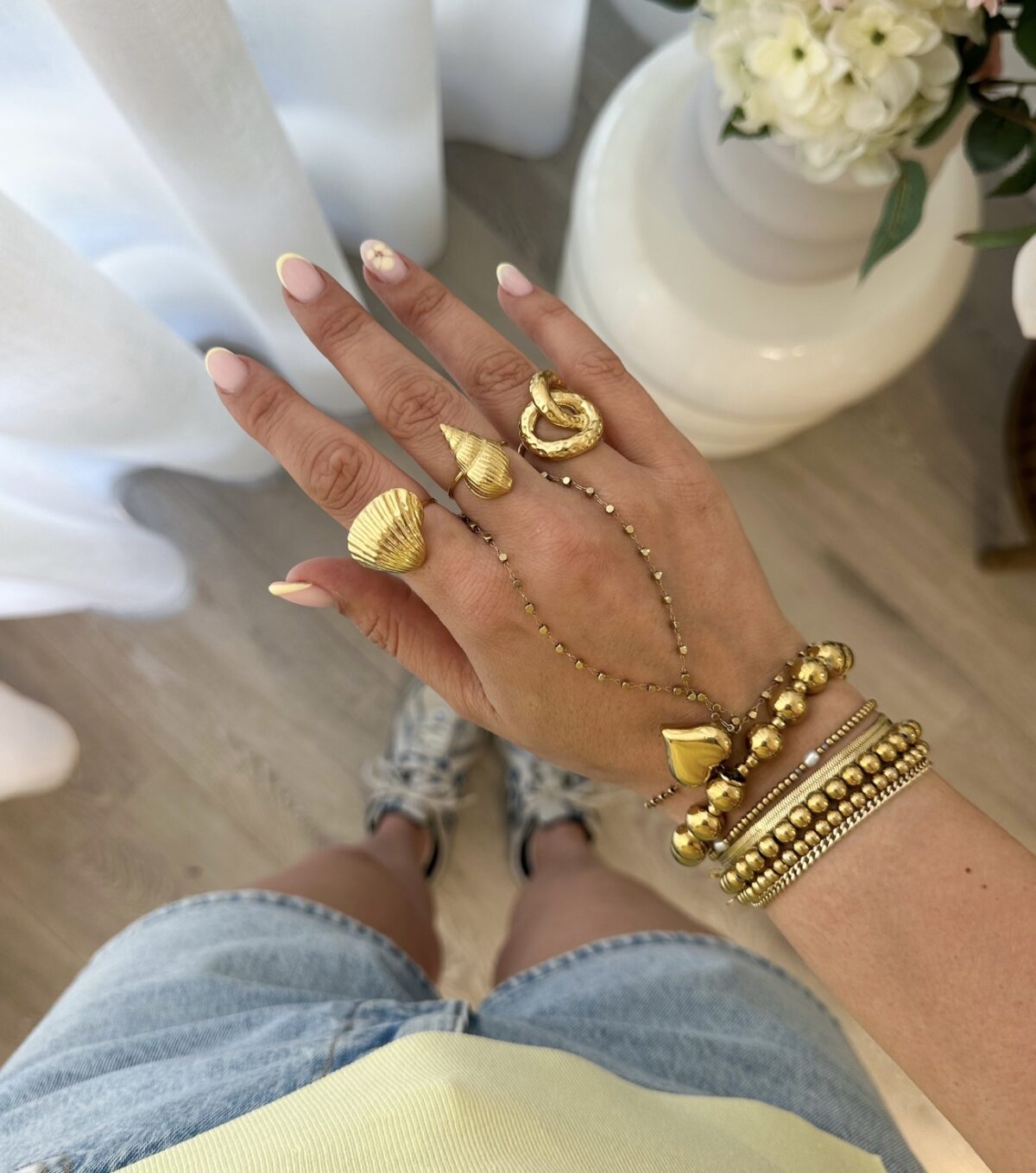 Ring Knoop R058 Goud - Afbeelding 2