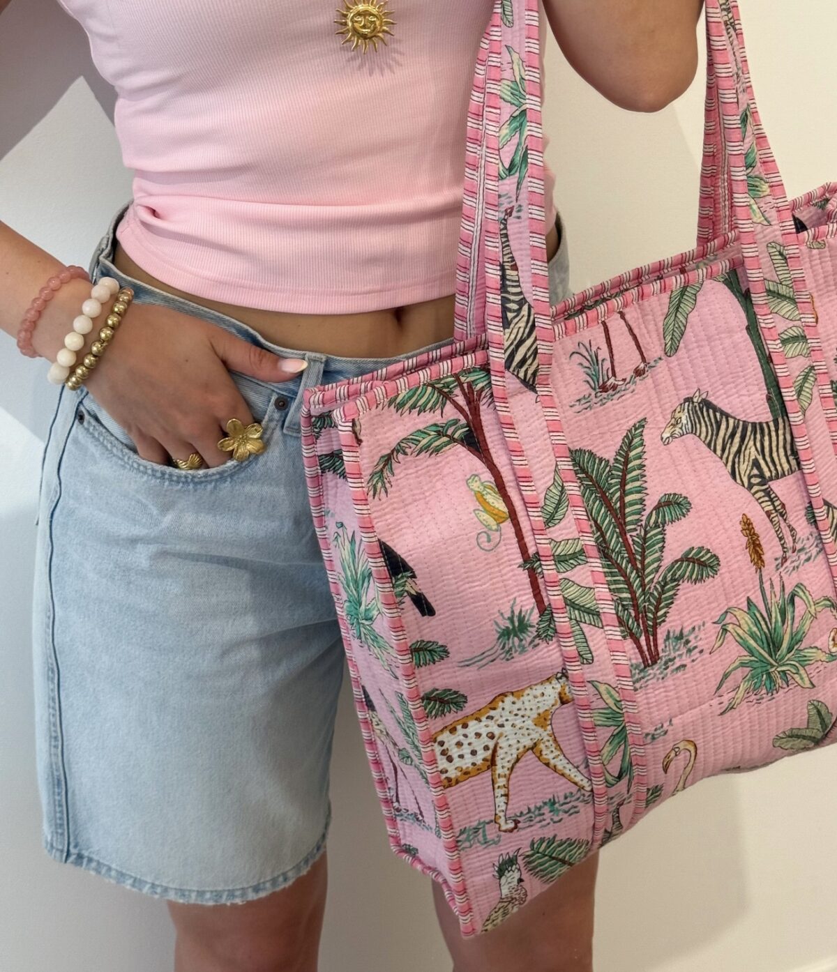 Shopper/Strandtas Merel Roze - Afbeelding 5