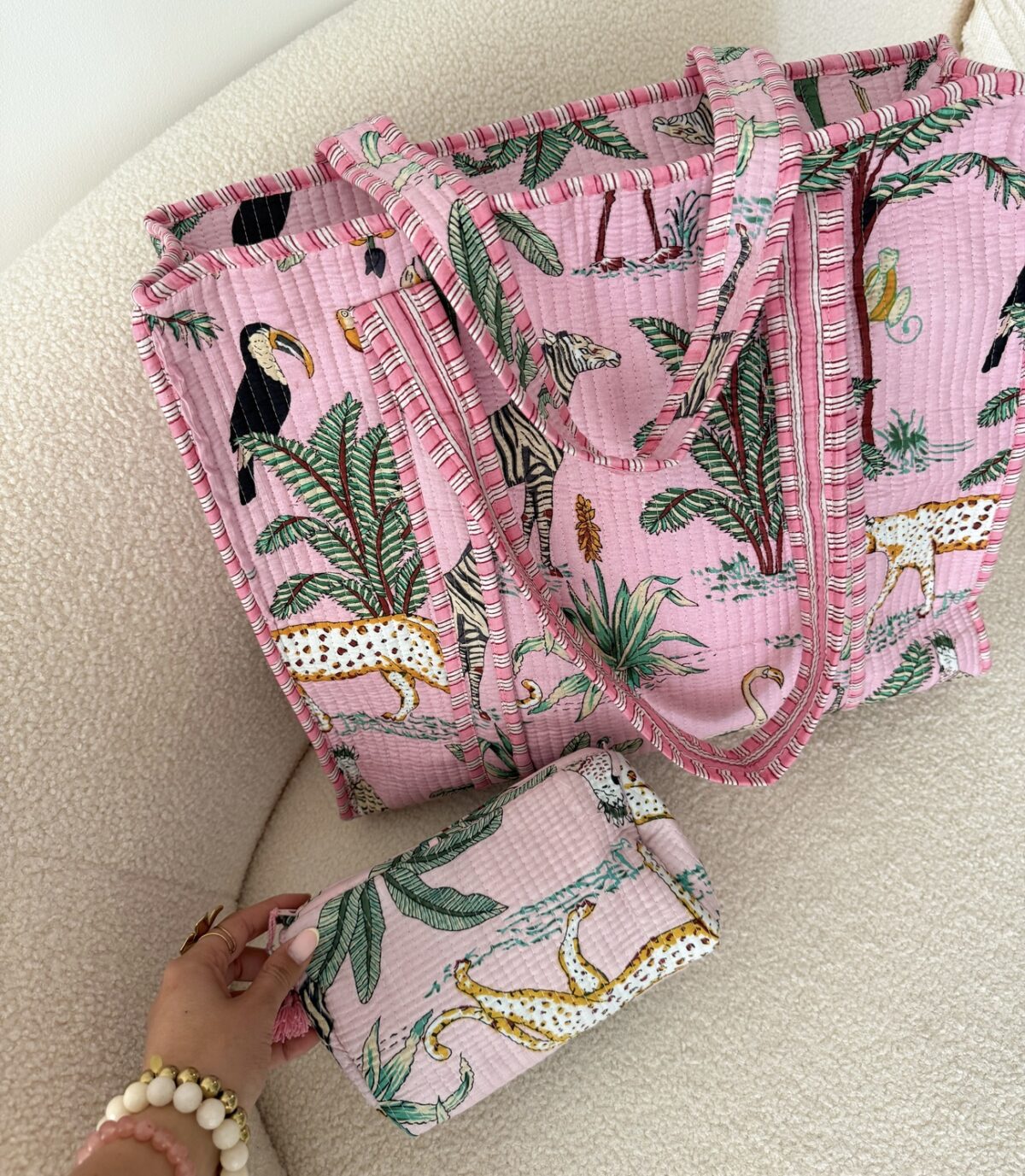 Shopper/Strandtas Merel Roze - Afbeelding 2