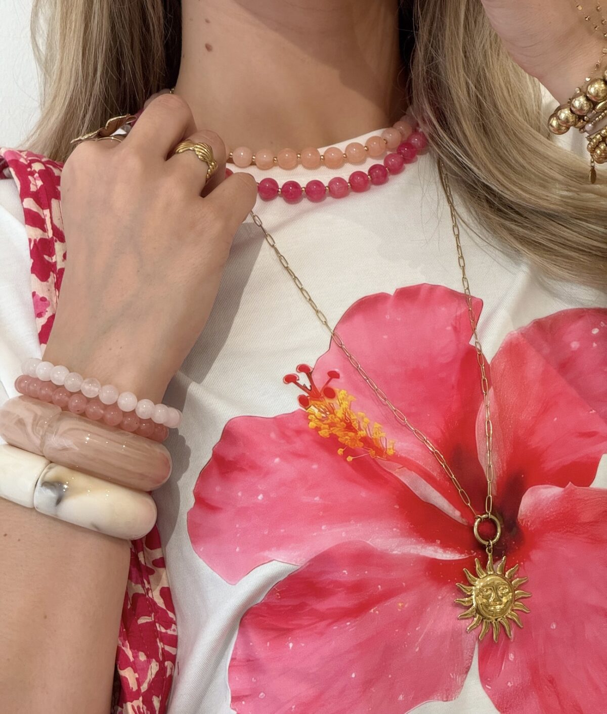 Kralen armband K089 Licht Roze