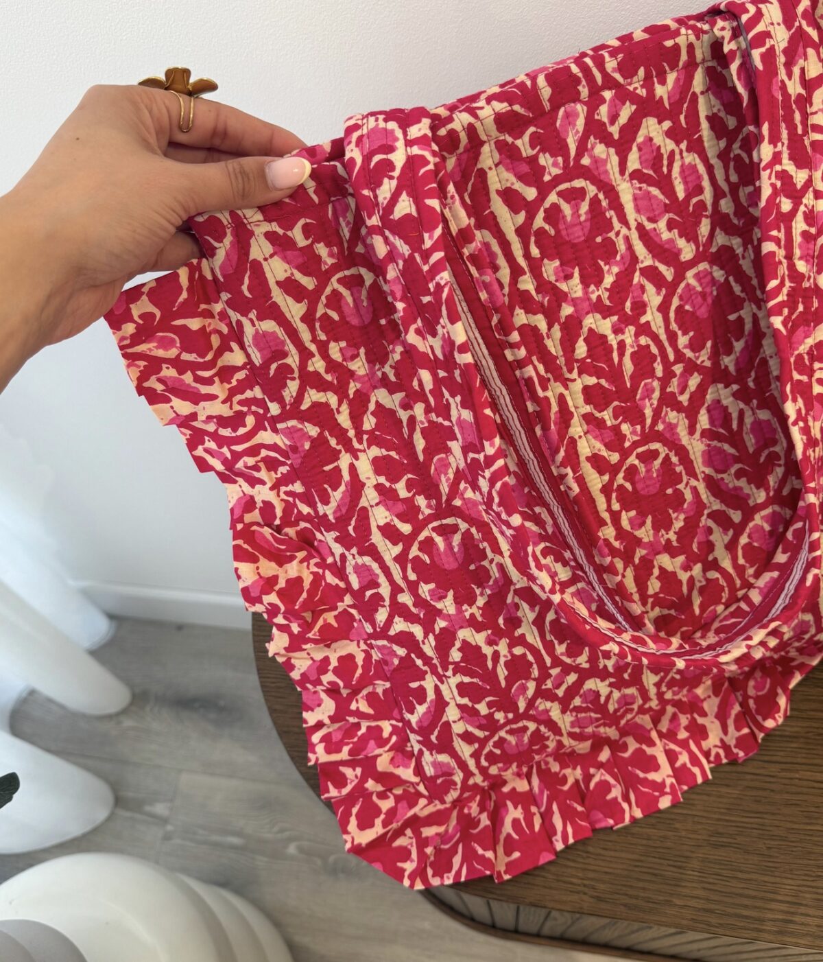 Shopper/Strandtas Ruffle Elisa Roze - Afbeelding 4