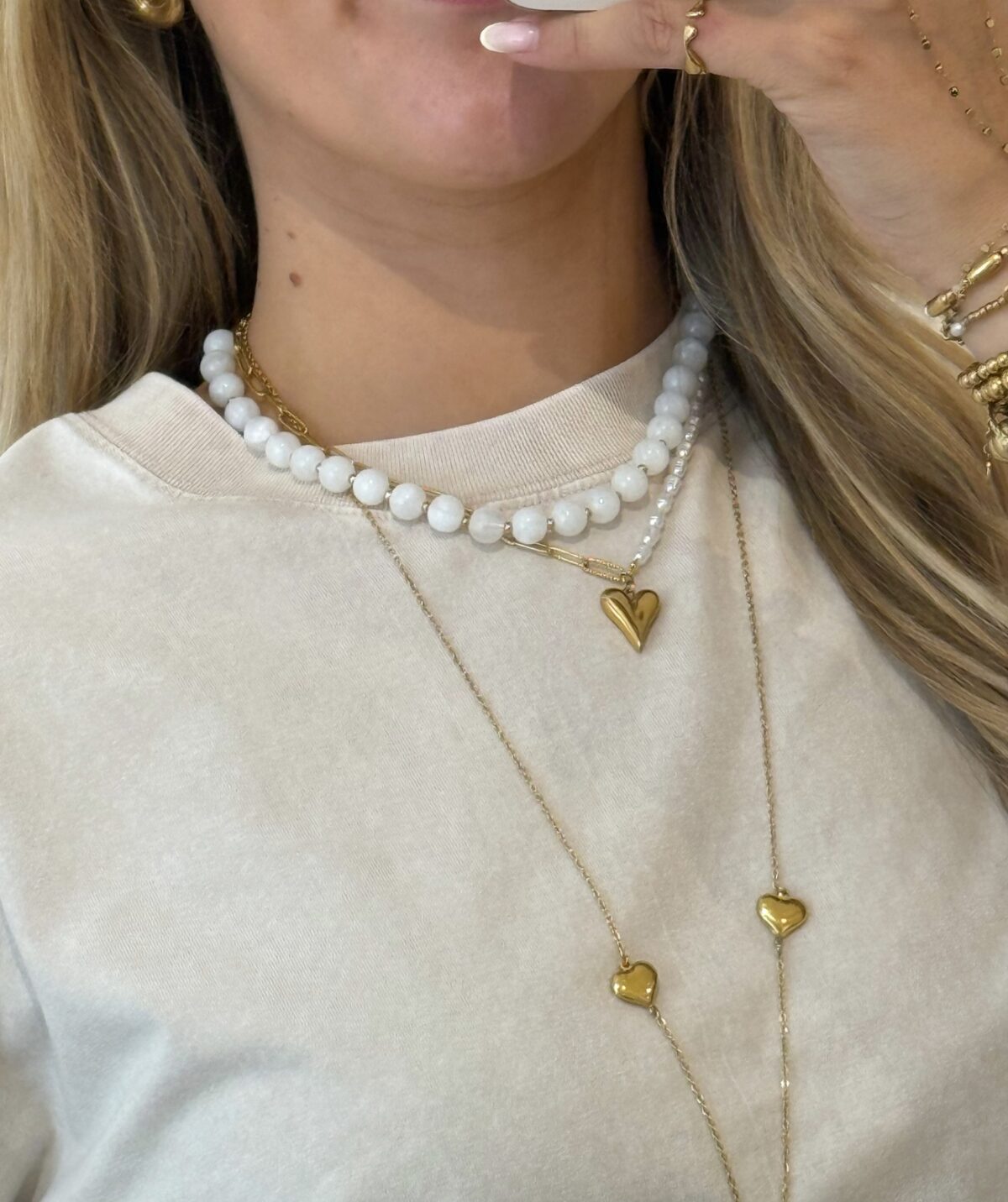 Kralen ketting K089 Wit