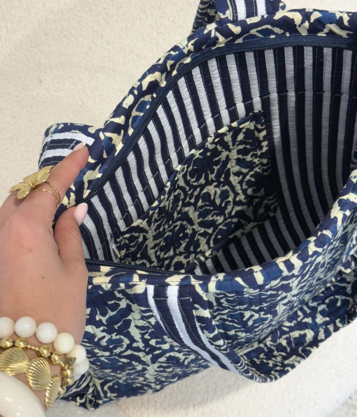 Shopper/Strandtas Ruffle Benthe Blauw - Afbeelding 2