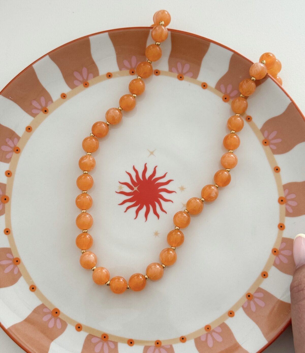 Kralen ketting K089 Oranje - Afbeelding 2