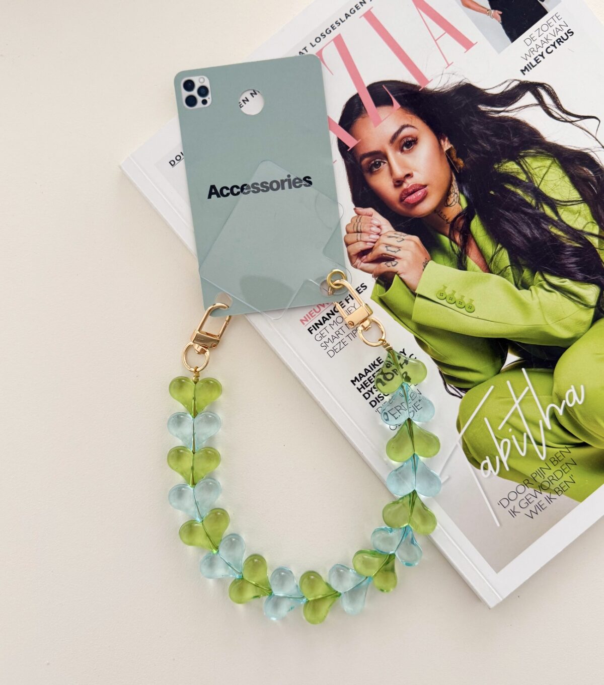 Hartjes Phone Cord blauw/groen 01