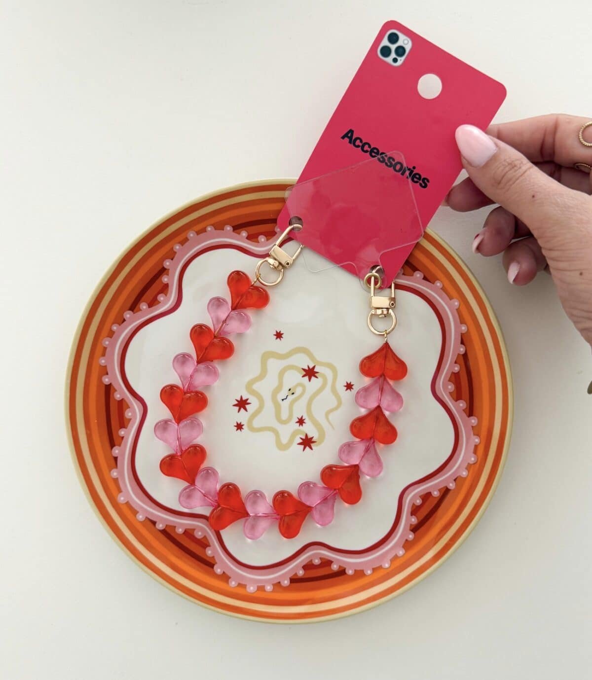 Hartjes Phone Cord rood/roze 01 - Afbeelding 2