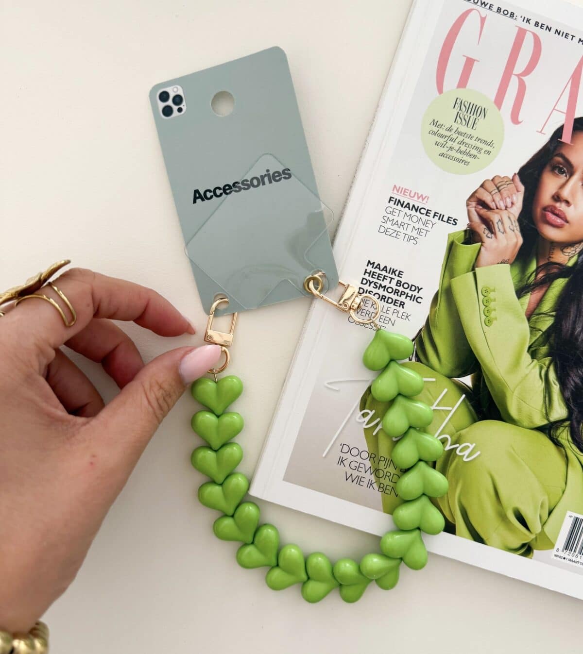 Hartjes Phone Cord Groen 02 - Afbeelding 2