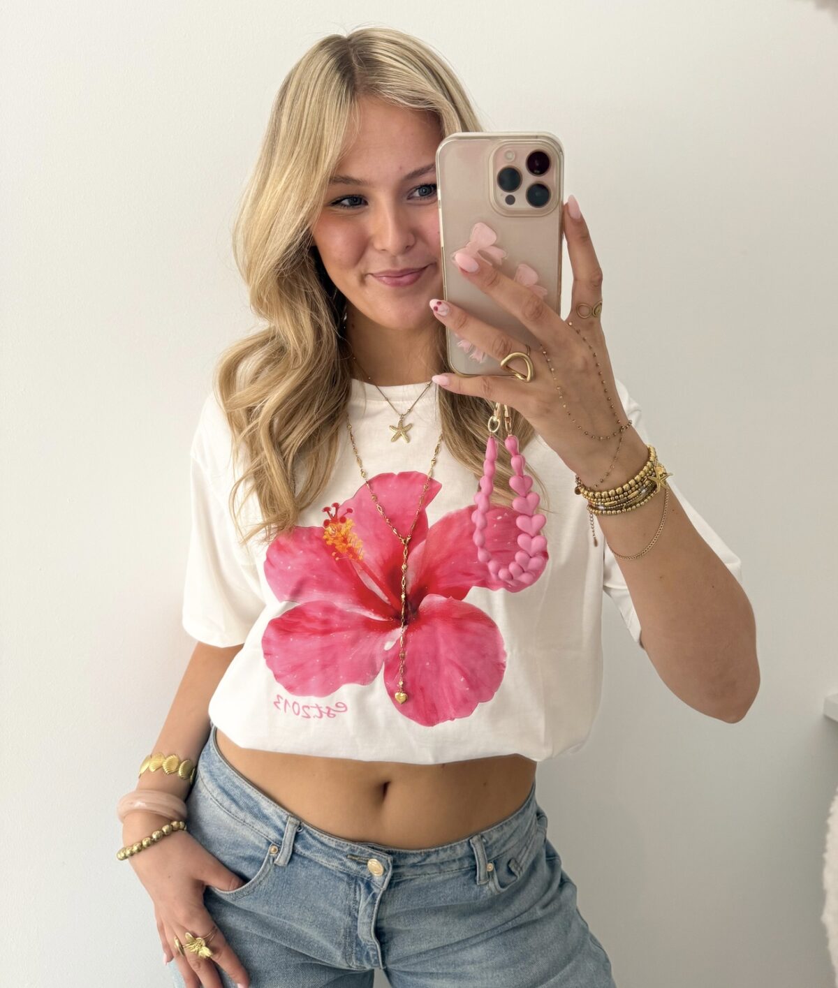 Hartjes Phone Cord Roze 02 - Afbeelding 3