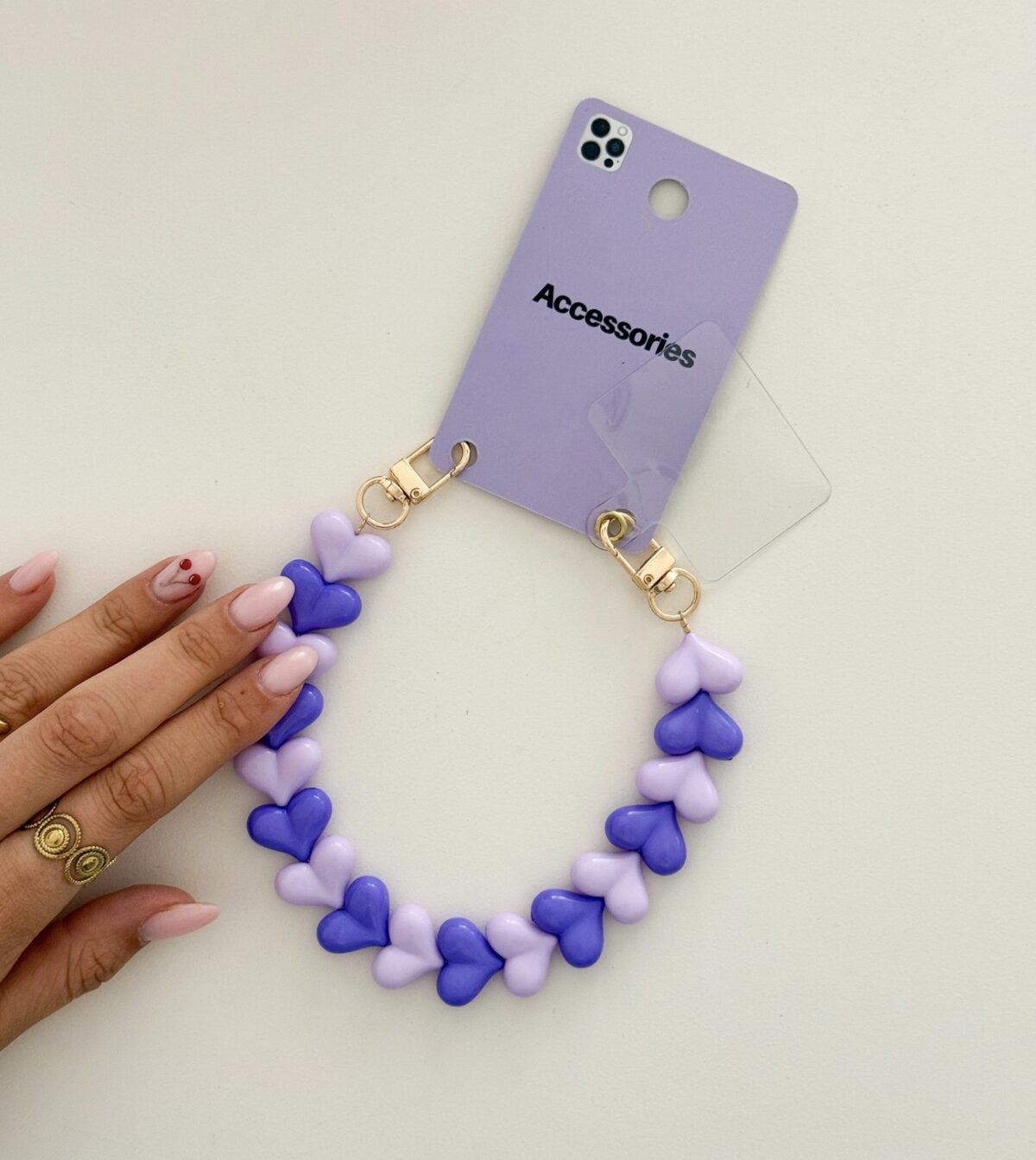 Phone Cord Heart Paars 04
