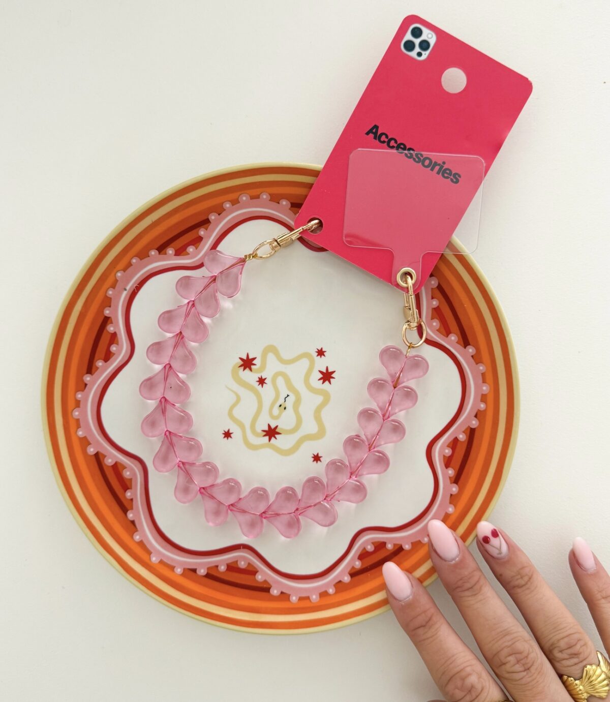 Phone Cord Heart Roze 03