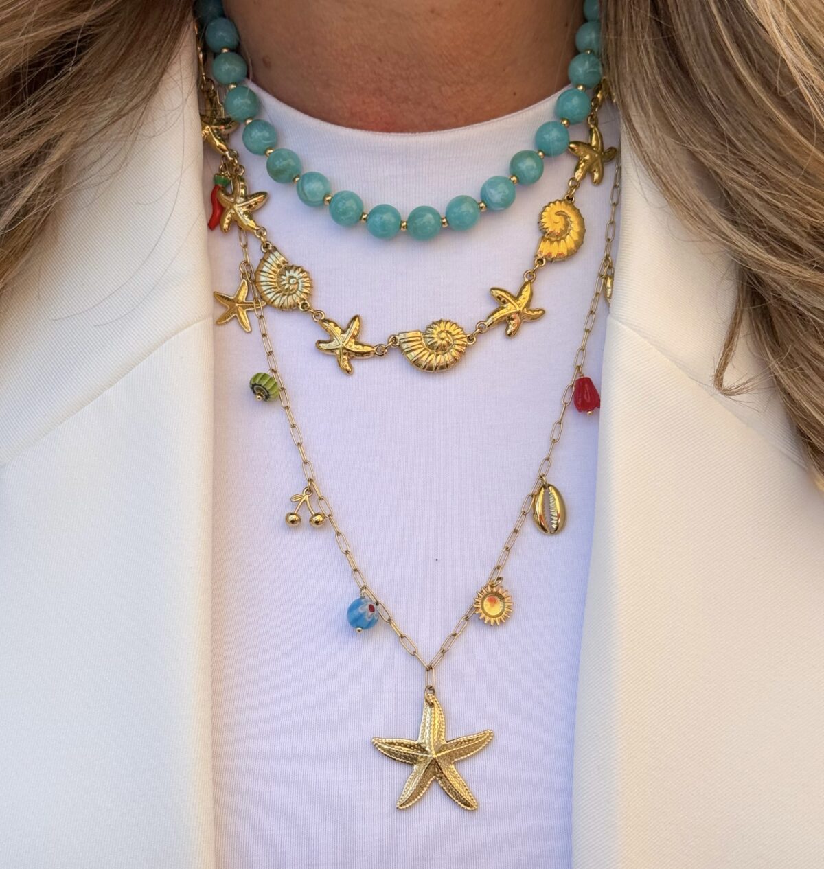 Kralen ketting K089 Turquoise