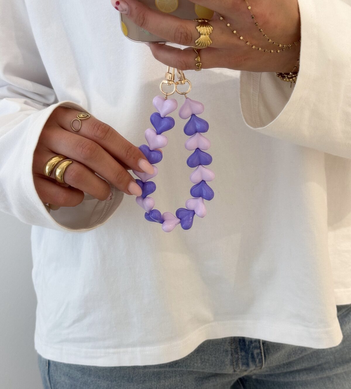 Phone Cord Heart Paars 04 - Afbeelding 2