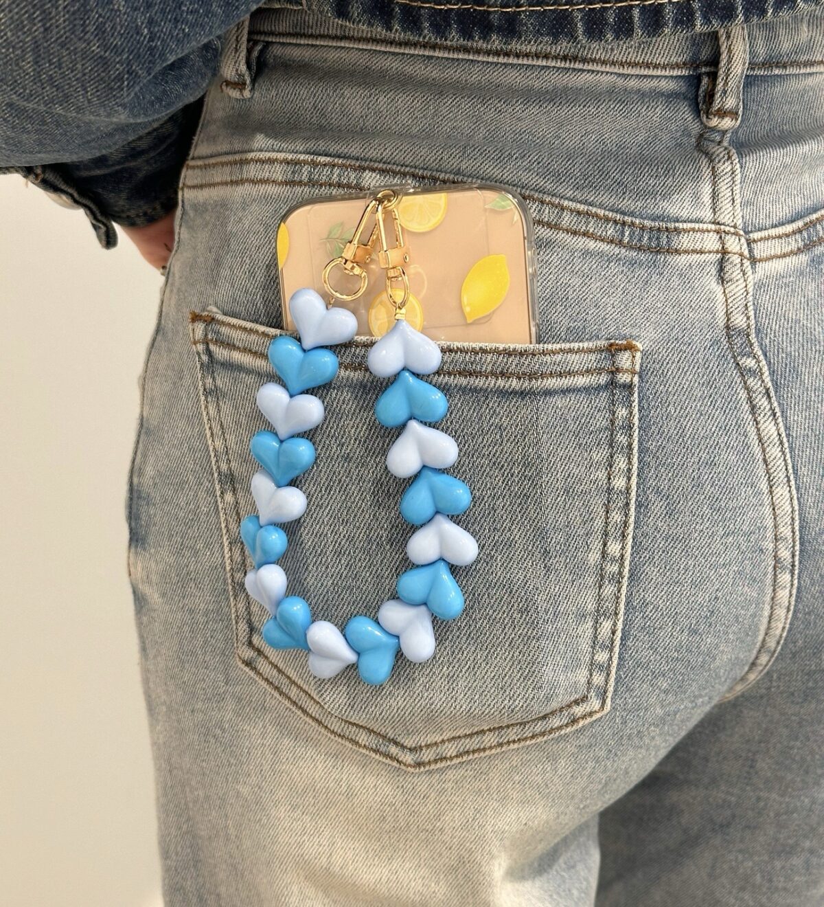 Phone Cord Heart Blauw 04